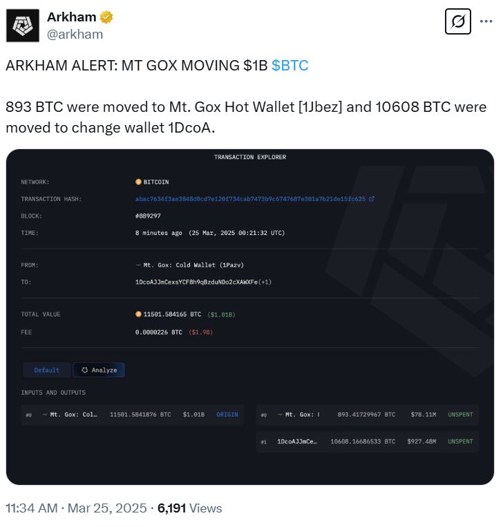 Подробности последнего перевода Mt. Gox