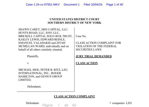 Два иска акционеров против Fatbrain AI, утверждающих, что поведение во время слияния было мошенническим, в результате чего акционеры были обмануты на 30 миллионов долларов