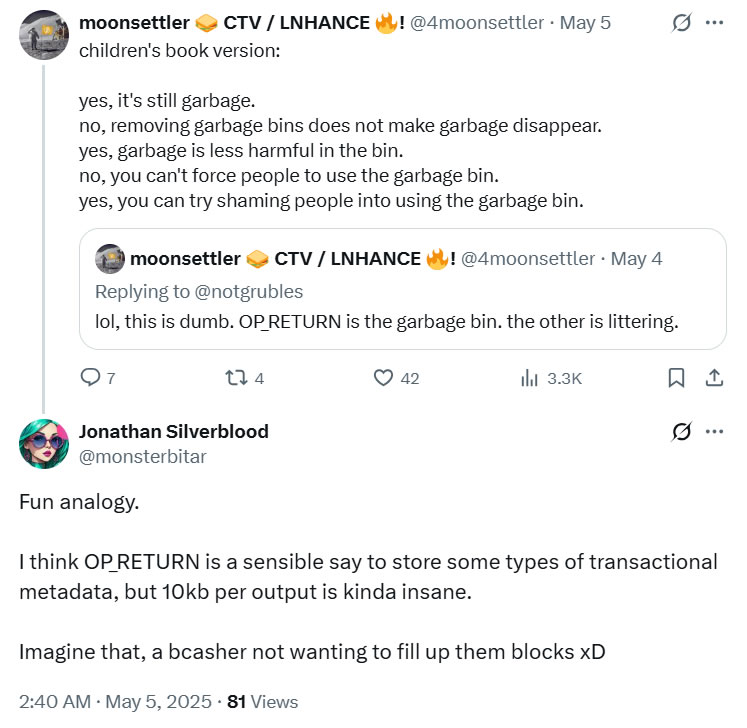 Критика удаления лимита OP_RETURN