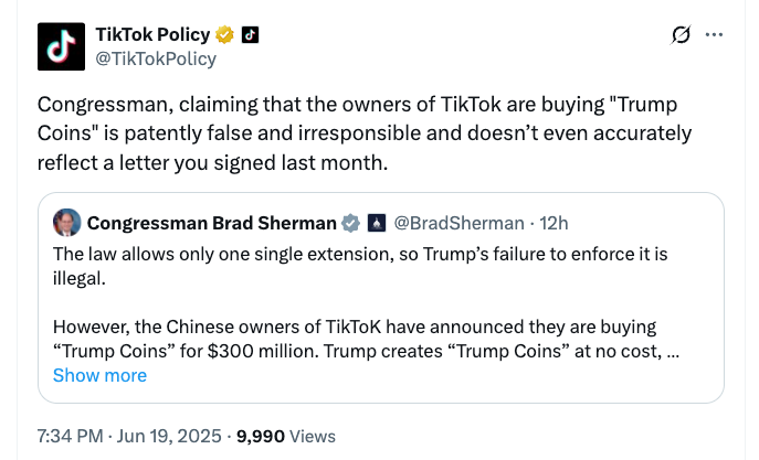 Источник: Политика TikTok 