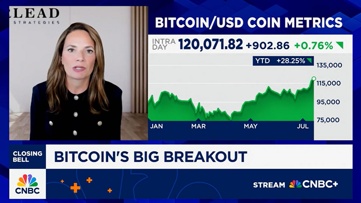 Кэти Стоктон делает важный прогноз цены биткоина на CNBC 