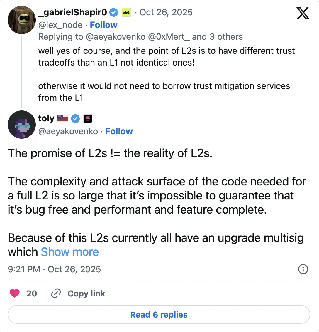 Layer-2 promises != Layer-2 reality.