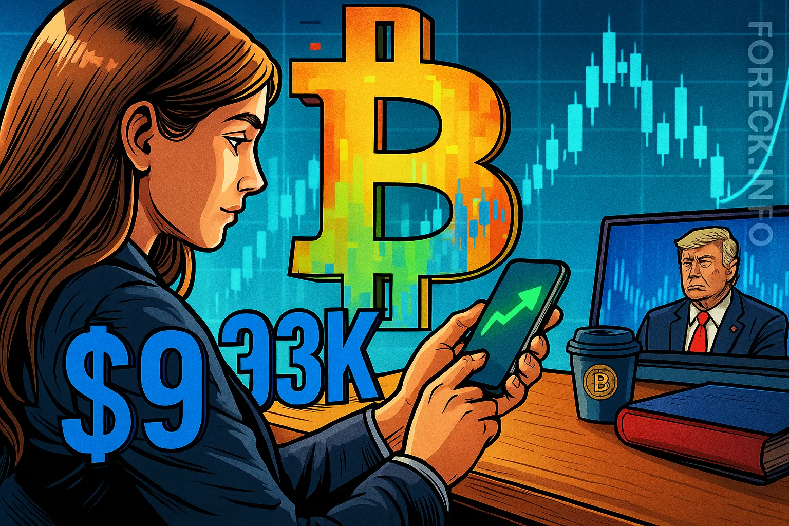 Курс BTC достиг семинедельного максимума после смягчения риторики Дональда Трампа по торговой войне и роста интереса к биткоин-ETF