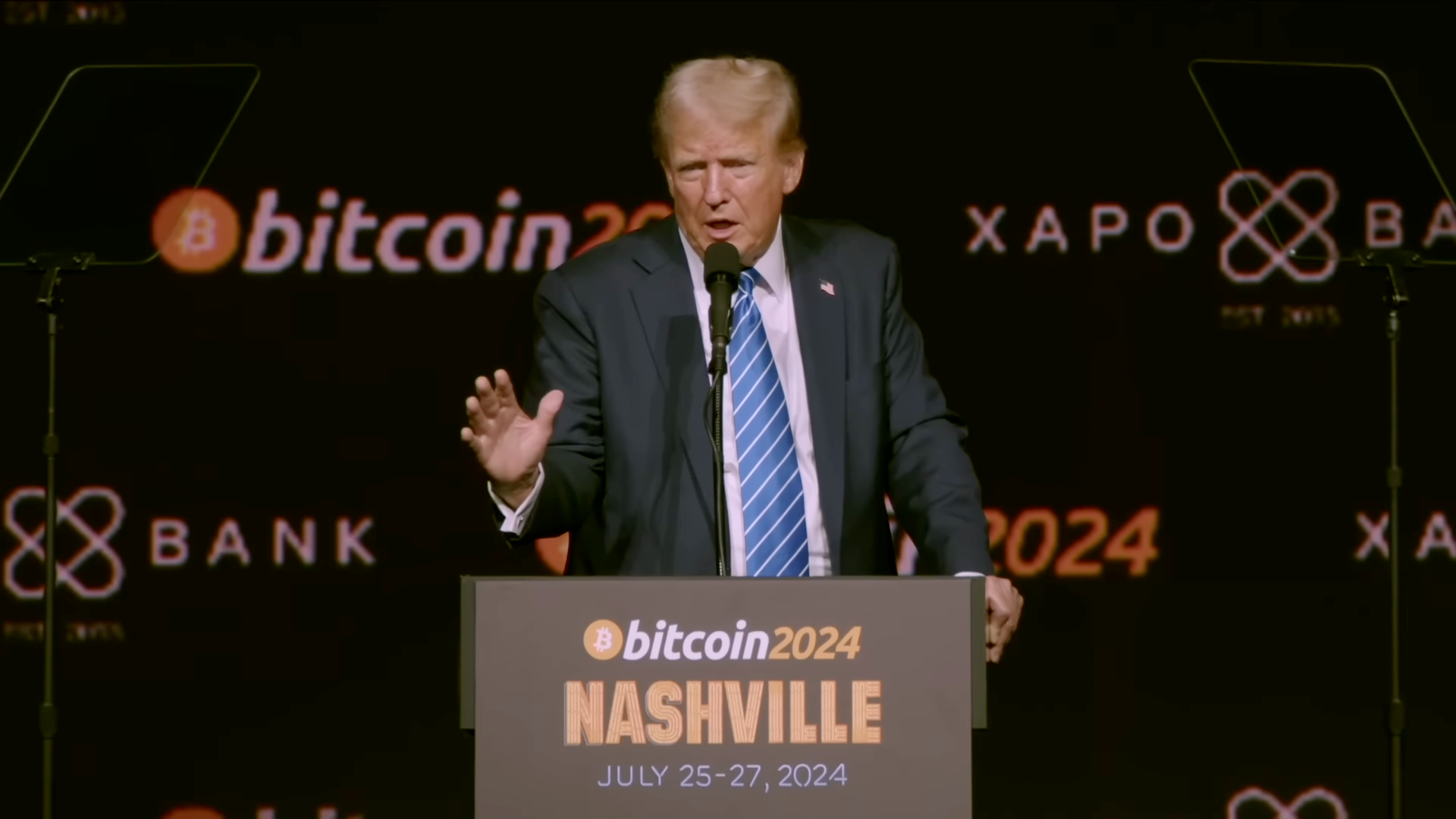 Трамп выступил на конференции Bitcoin 2024 в июле, где пообещал сделать США глобальной «криптостолицей».  