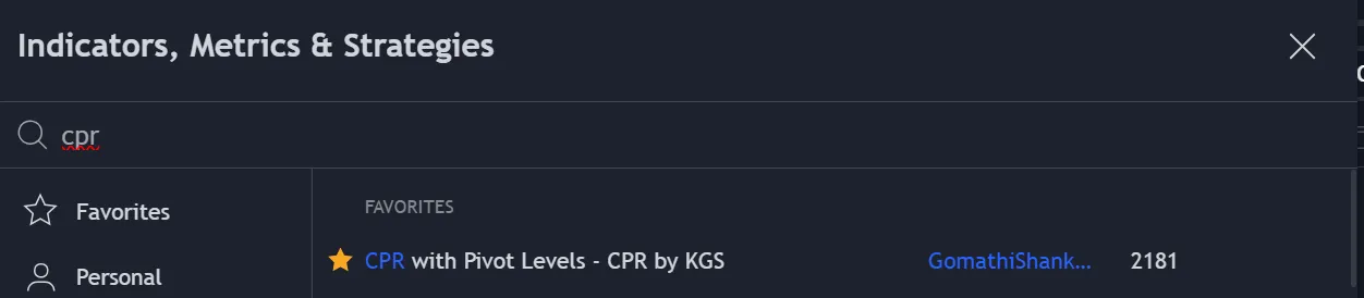 Зайдите на Tradingview и найдите CPR