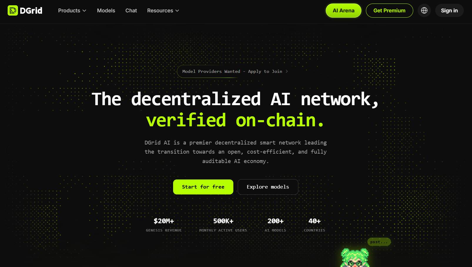 DGrid AI homepage