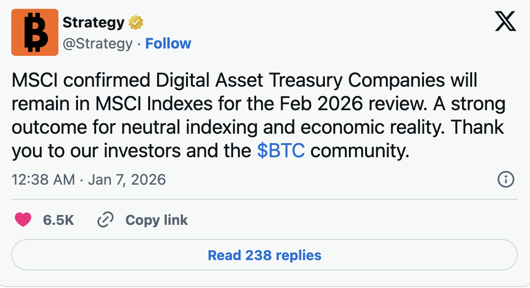 MSTR reaction | X post