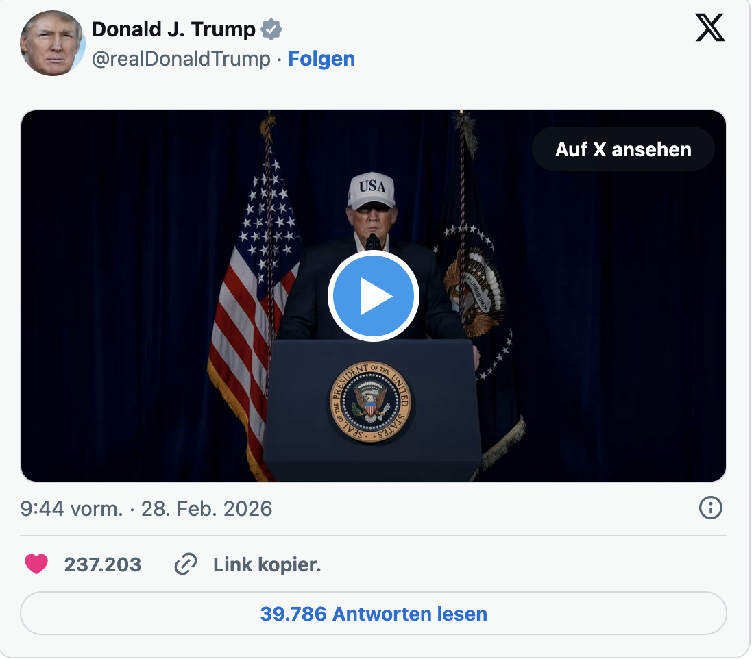 Trump statement on X