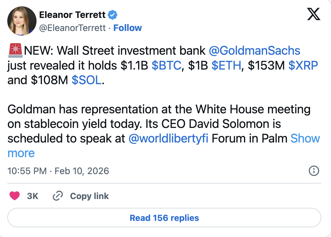 🚨NEW: Wall Street investment bank