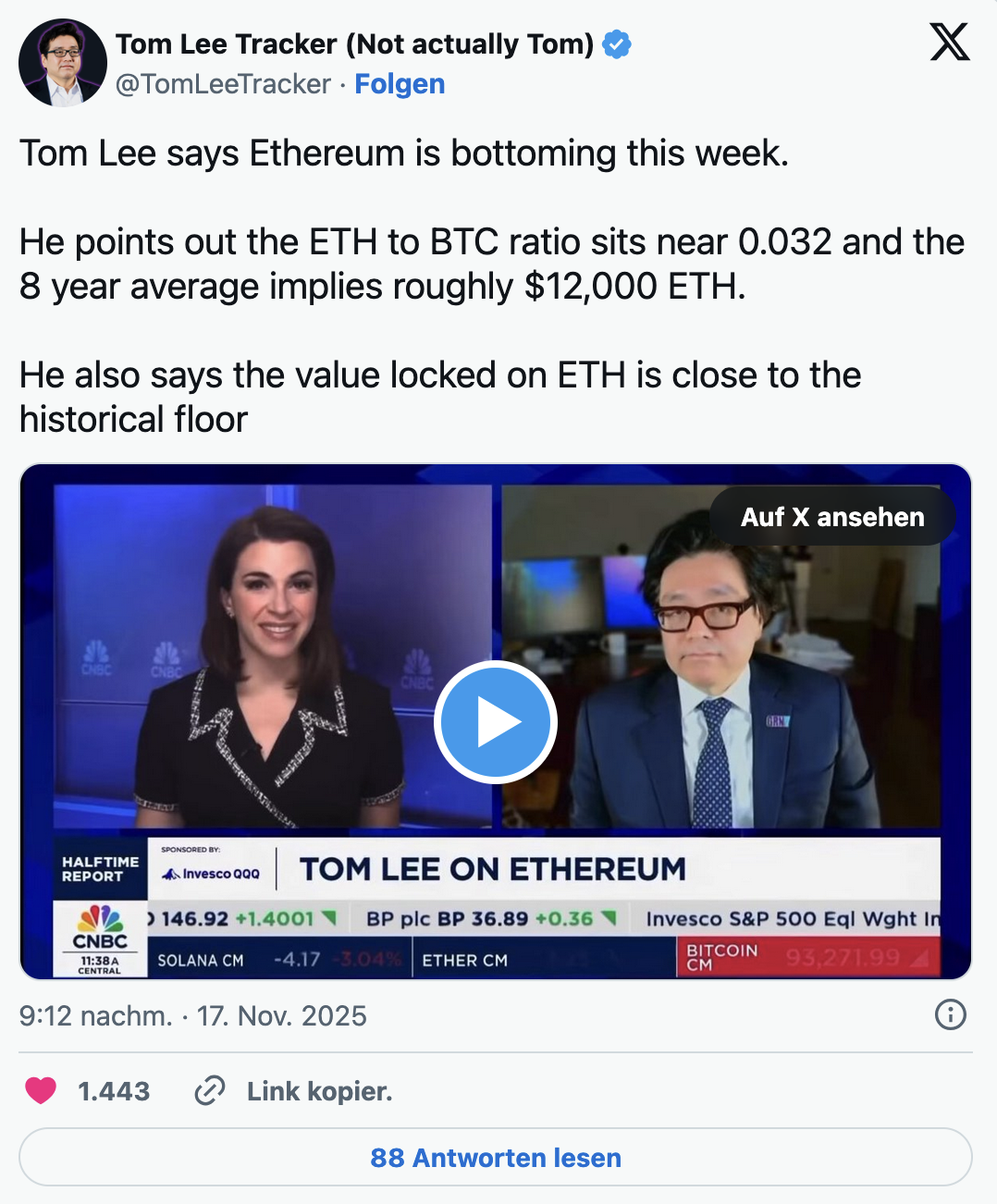 Fundstrat analyst Tom Lee