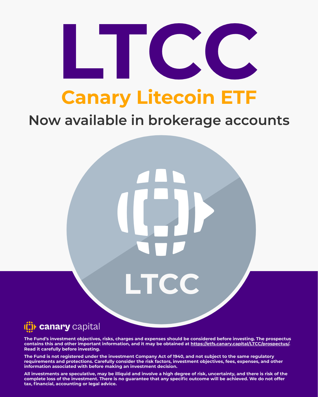 $LTCC ETF offers exposure to Litecoin, bringing one of crypto’s oldest networks to tradfi markets.