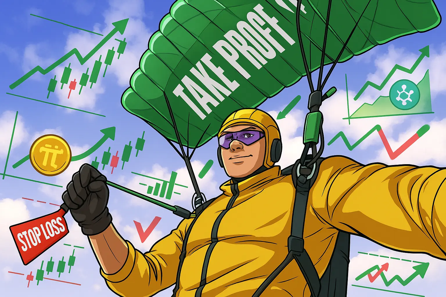 Схема стоп-лосс и тейк-профит стратегии Bitcoin-торговли