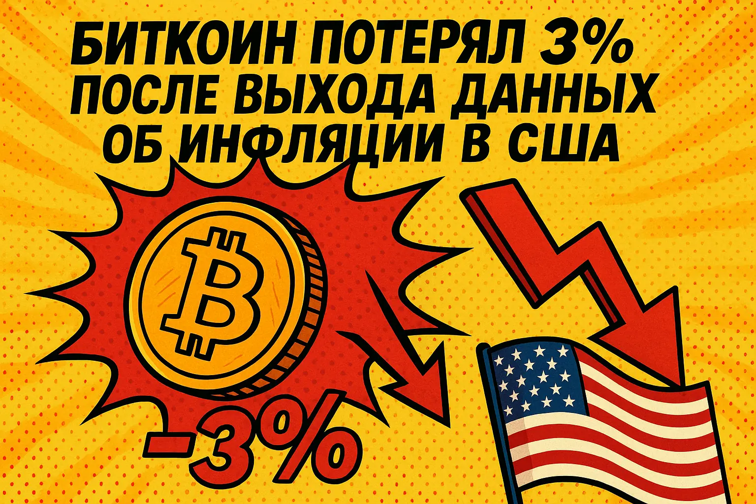 Биткоин потерял 3% после выхода данных об инфляции в США: критический уровень $84K под угрозой