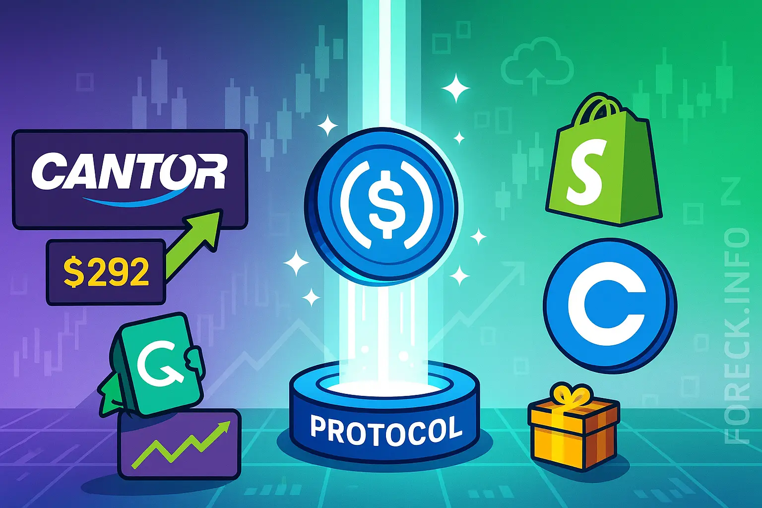 Coinbase и Shopify запускают протокол USDC — Cantor повышает прогноз по акциям COIN