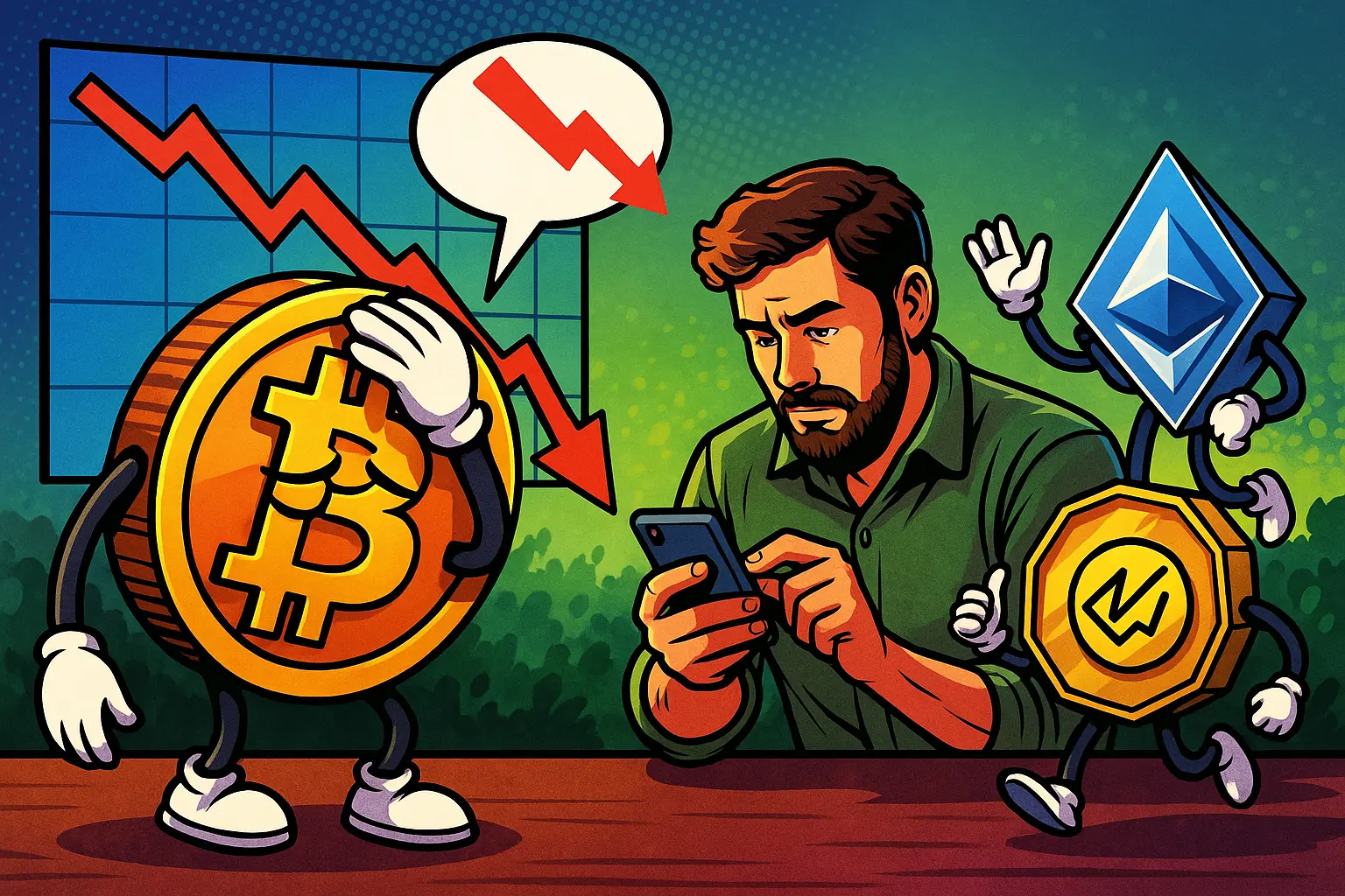 Крипторынок под давлением: биткоин и альткоины откатились после роста