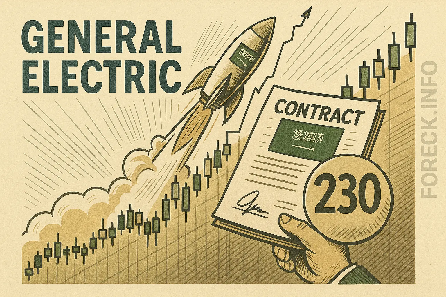  Комикс с ростом акций General Electric на фоне сделки с Саудовской Аравией