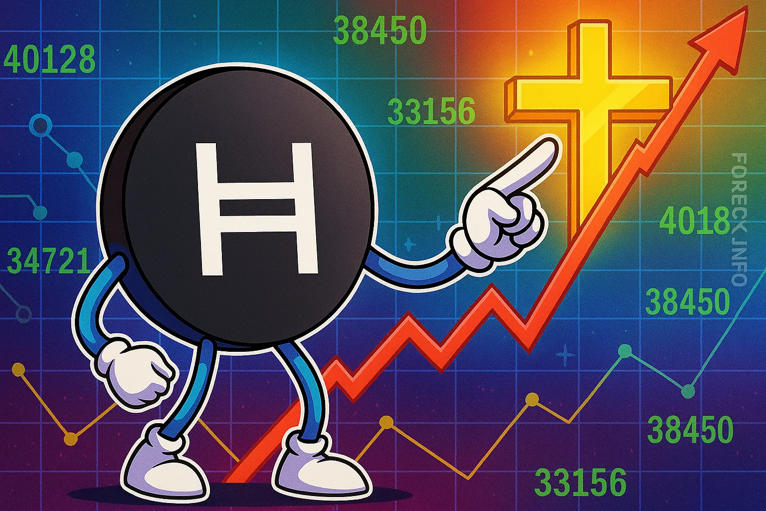 Золотое пересечение и рост открытого интереса HBAR — бычий сценарий с целью 0.250$