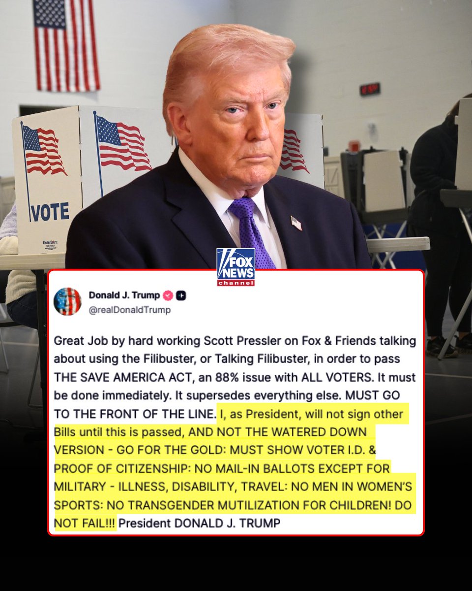 Trump said he will not sign new laws until the Save America Act is adopted