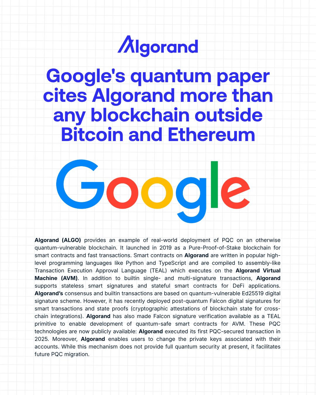 Google Quantum AI published a landmark paper on quantum threats facing all major blockchains.