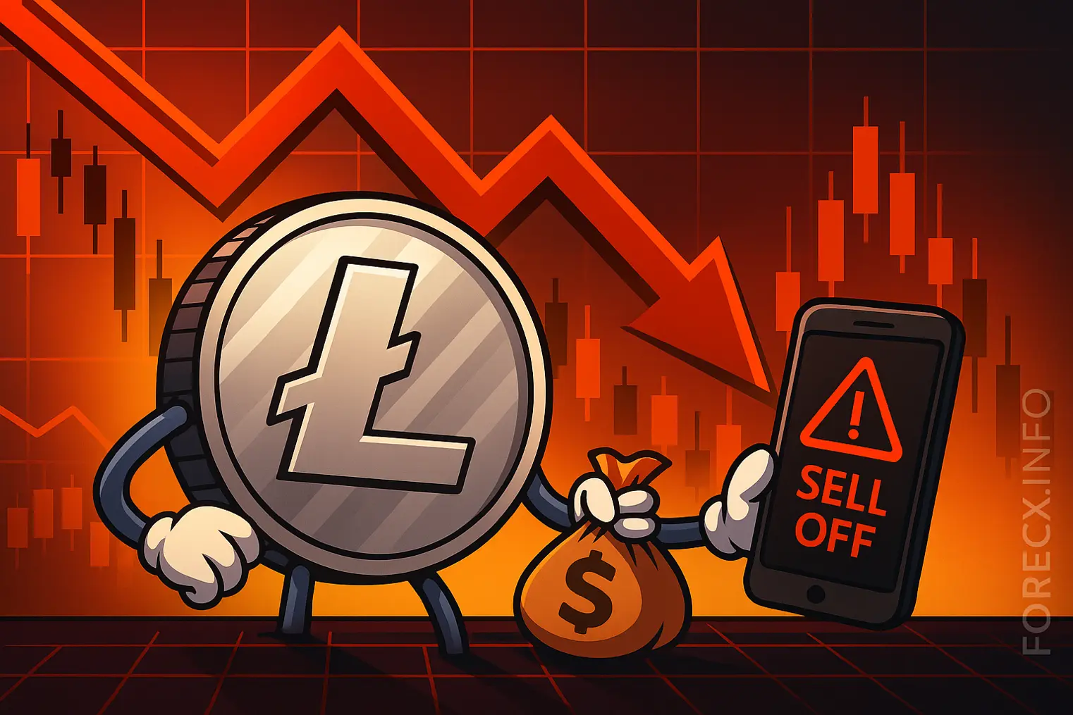 LTC под давлением: крупные держатели выходят из позиции, коррекция усиливается