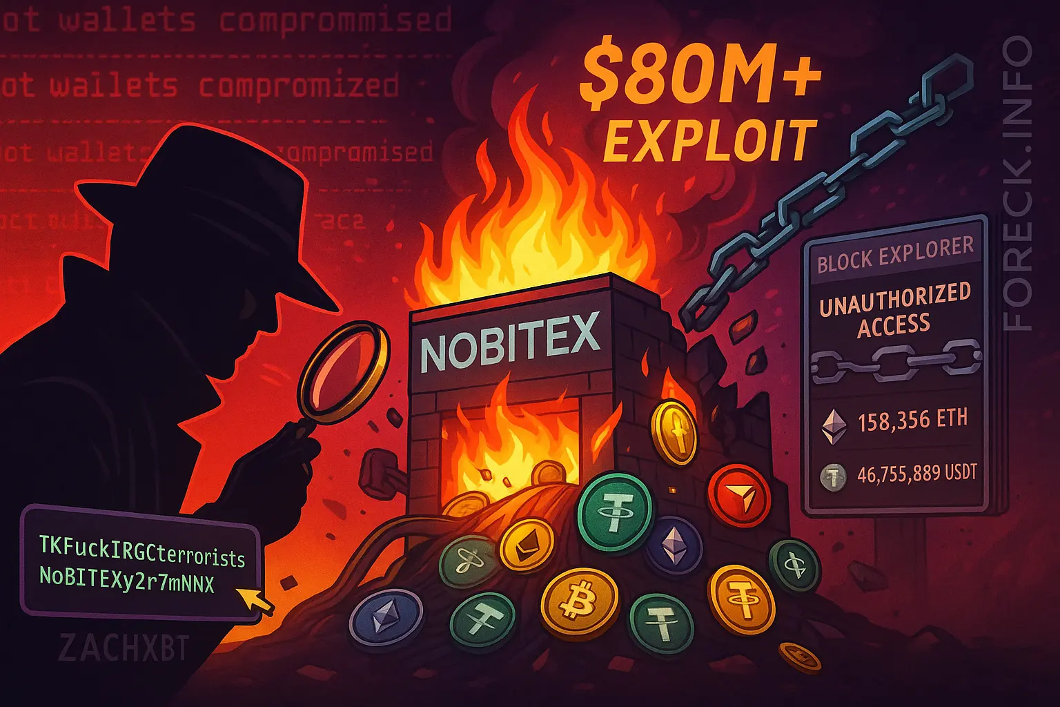 Эксплойт Nobitex: хакеры уводят $81 млн и публикуют политические послания