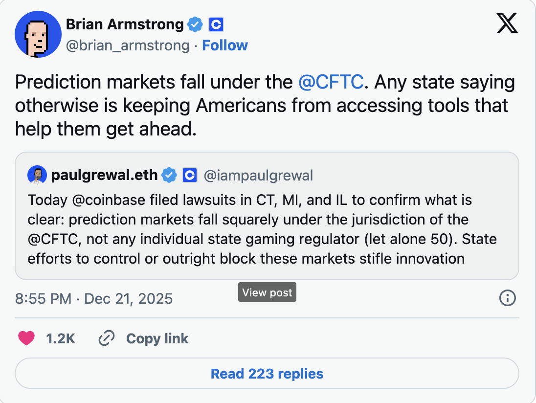 Armstrong outlined his position publicly on social media