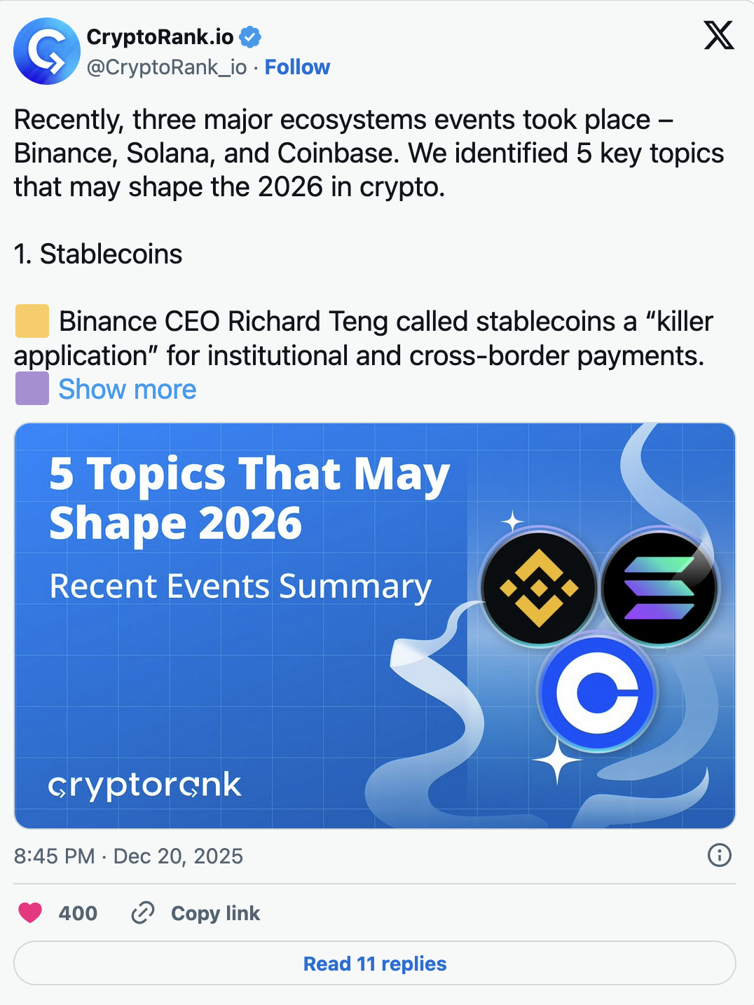 Экосистемная активность была сгруппирована в пять стратегических направлений