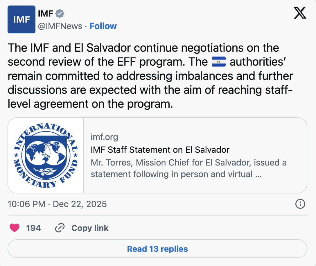 IMF Mission Chief Mr. Torres commented after months of consultations
