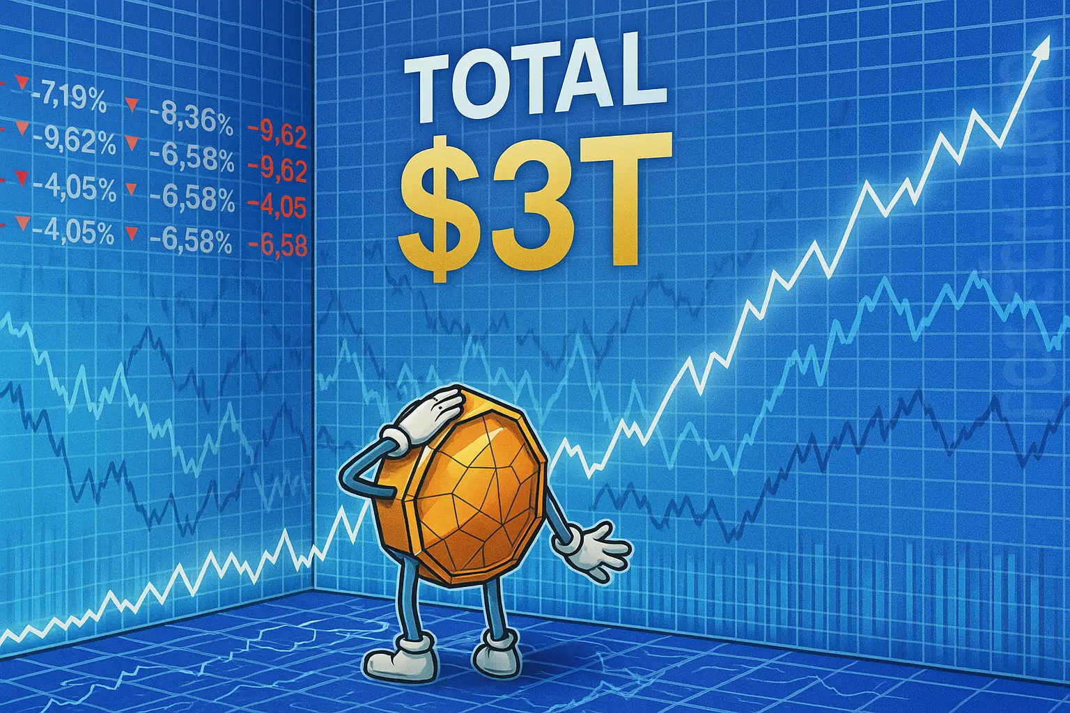 Капитализация крипторынка превысила $3 трлн на фоне роста Bitcoin и технического отскока