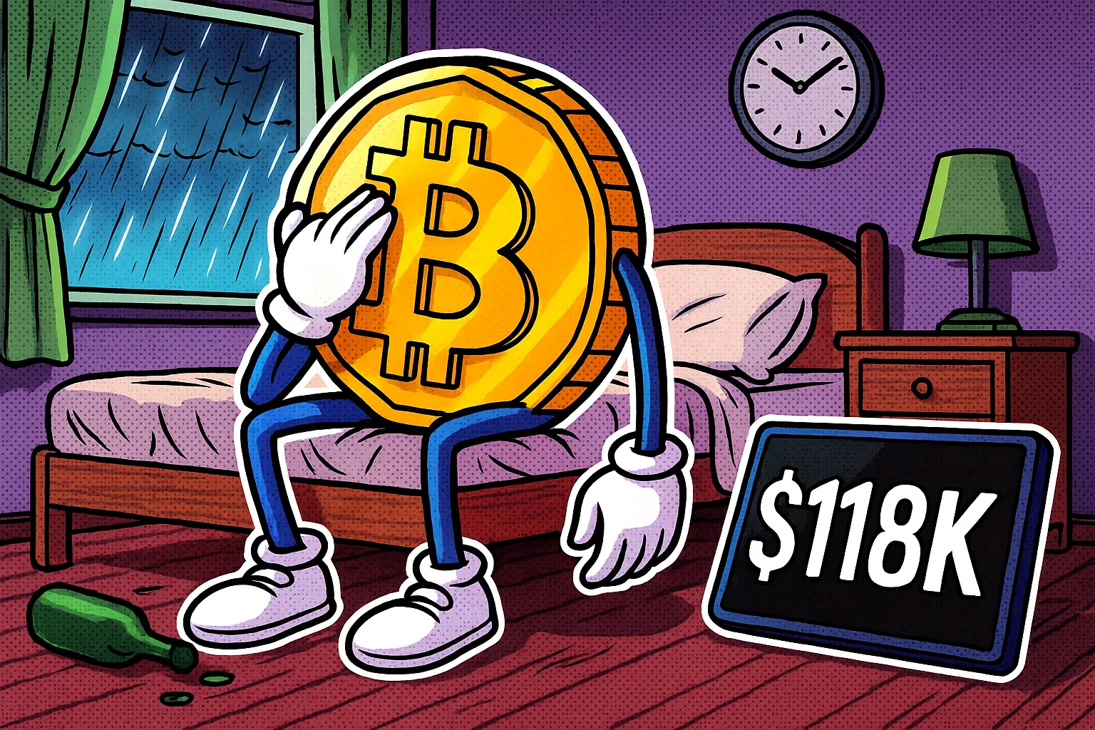 Похмелье после ATH: почему биткоин рухнул ниже $118K сразу после рекорда