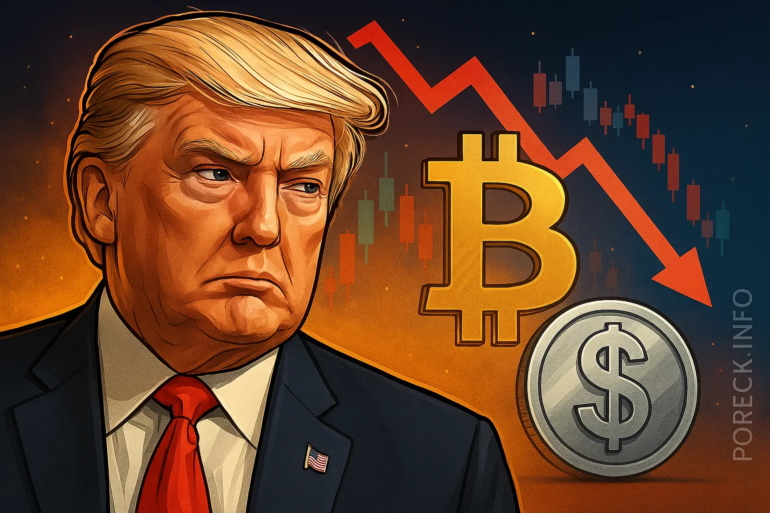 Биткоин обрушился после угроз Трампа в адрес Ирана: анализ реакции крипторынка