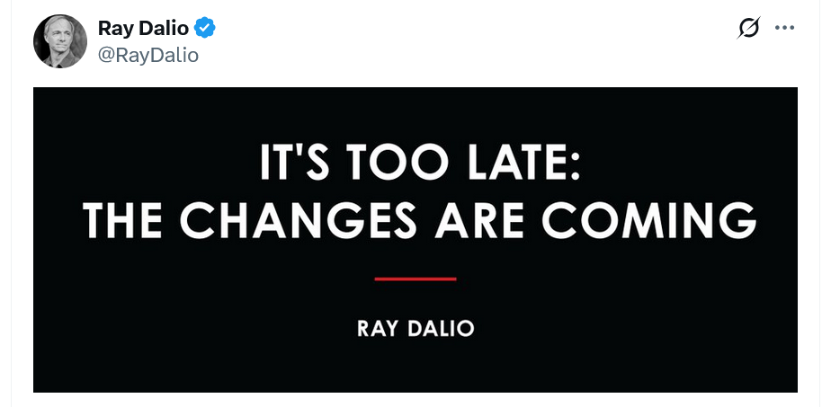 Финансовый порядок под угрозой: Источник: Ray Dalio