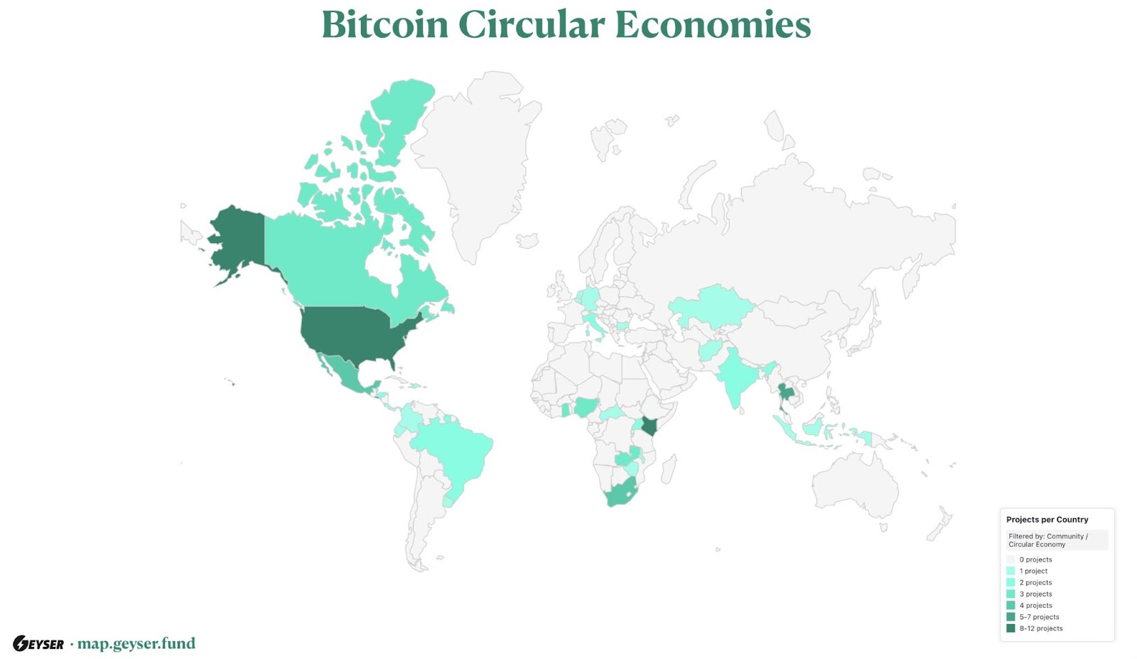 Круговая экономика Bitcoin распространяется по всему миру.