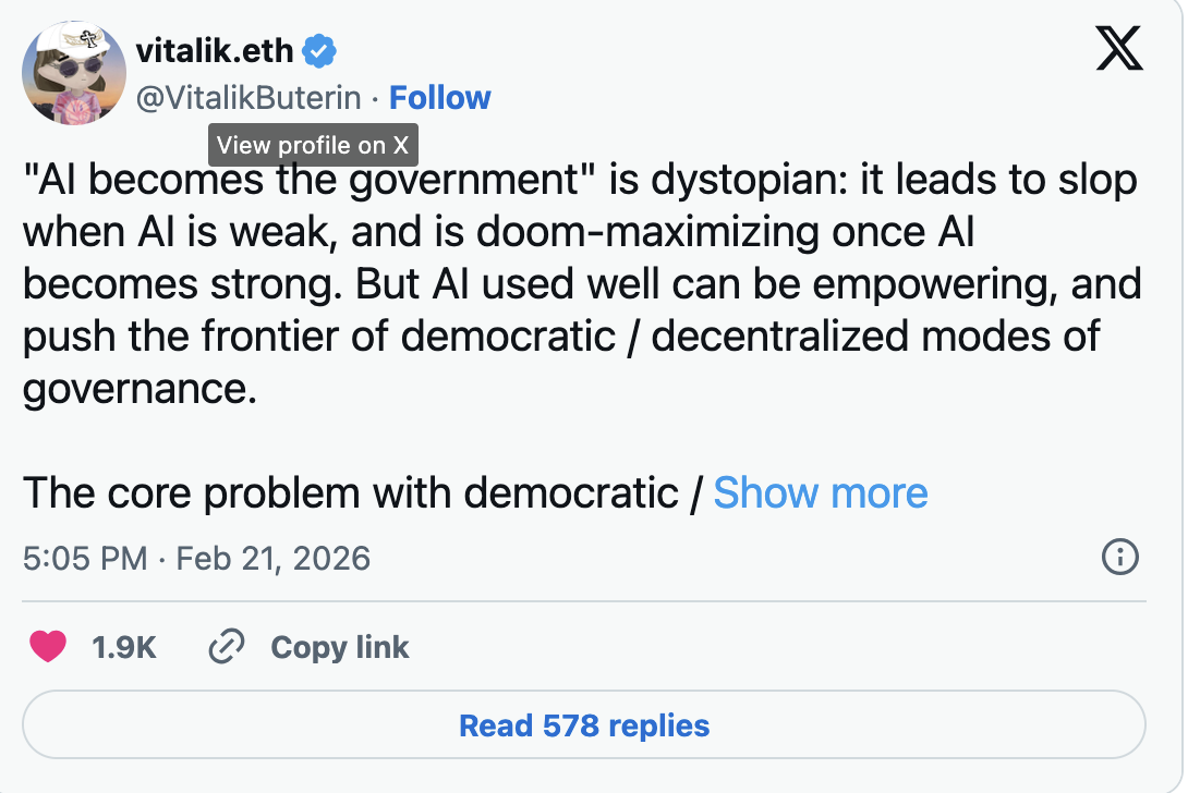 Например, Виталик Бутерин в феврале предположил , что помощники на основе искусственного интеллекта могли бы помочь членам DAO голосовать проще