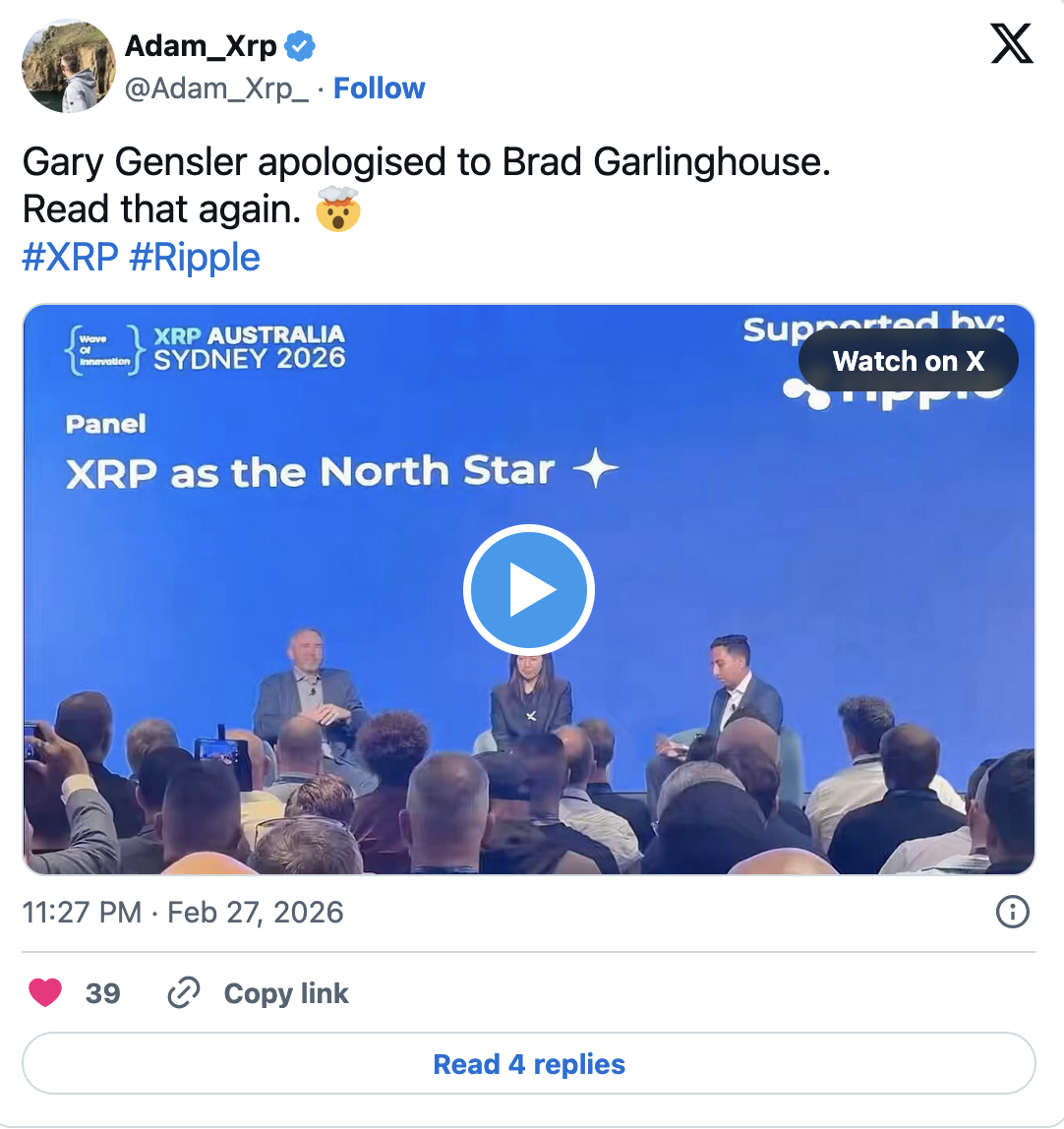 Гэри Генслер извинился перед Брэдом Гарлингхаусом.