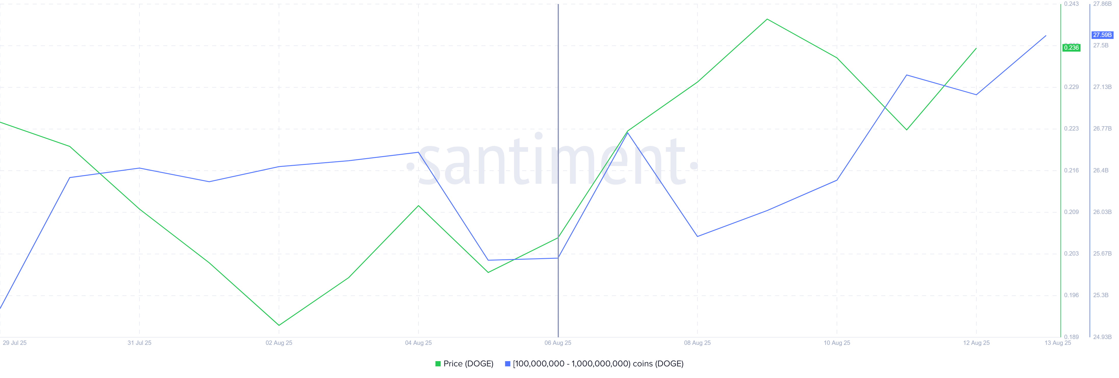 Dogecoin whale accumulation chart